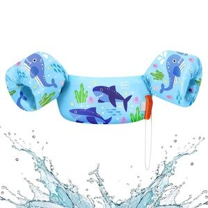 HeySplash Kids Pool Floaties Swim Vest Size 22-44 Lbs Age 1-6 Attached Whistle
